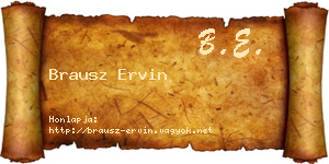 Brausz Ervin névjegykártya